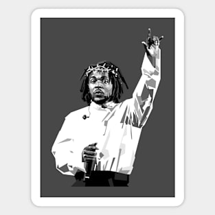 Kendrick Pop Art Illustration Grayscale Magnet